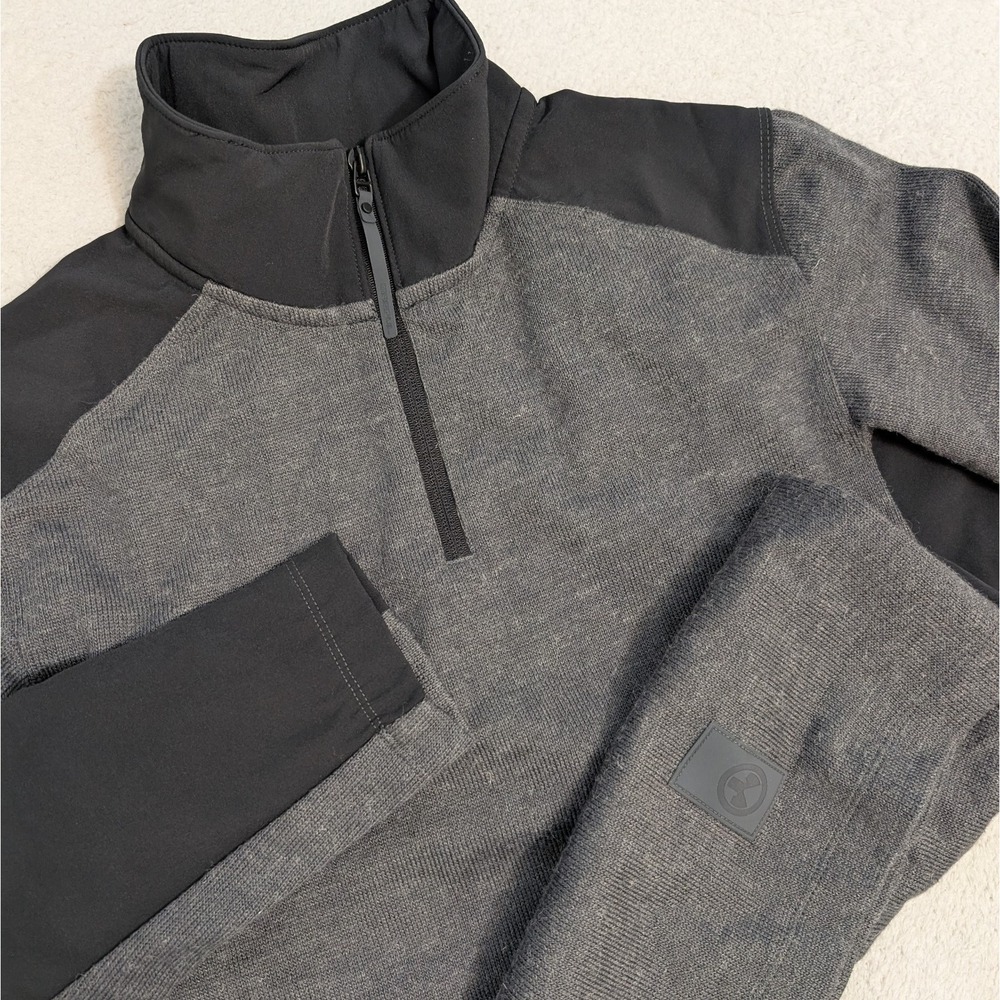 Magpul Men's Sm Gray & Black‎ Long Sleeve 1/4 Zip Wool Blend Pullover Jacket EUC